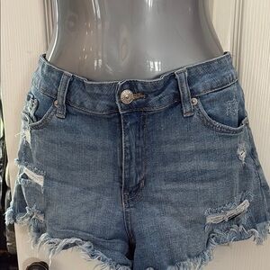 Denim Blue Distressed Women's Shorts
